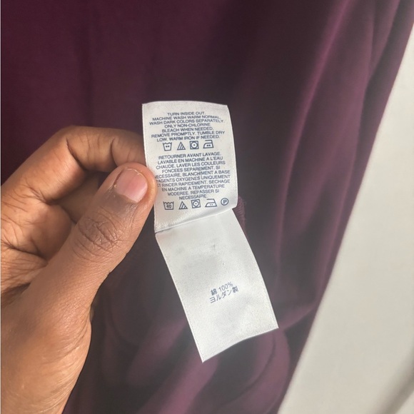 Lands’ End Womens Blouse Burgundy 2XL Turtleneck Supima Cotton Shaped Fit Career - Picture 5 of 7